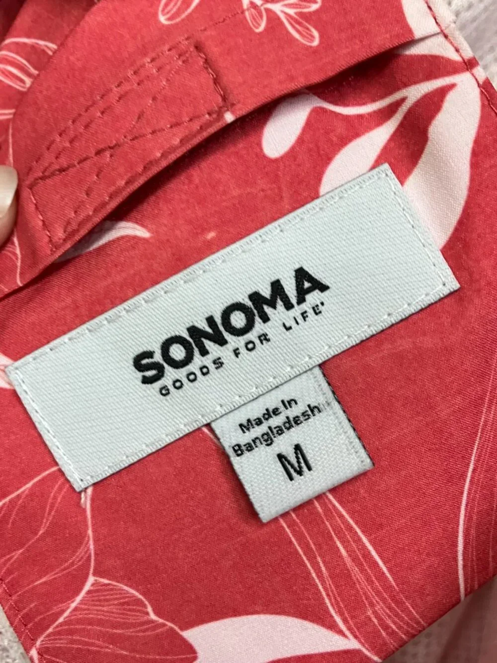 Sonoma Swimwear Trunks Men's Medium Red Floral Tropical Drawstring Mesh Lined